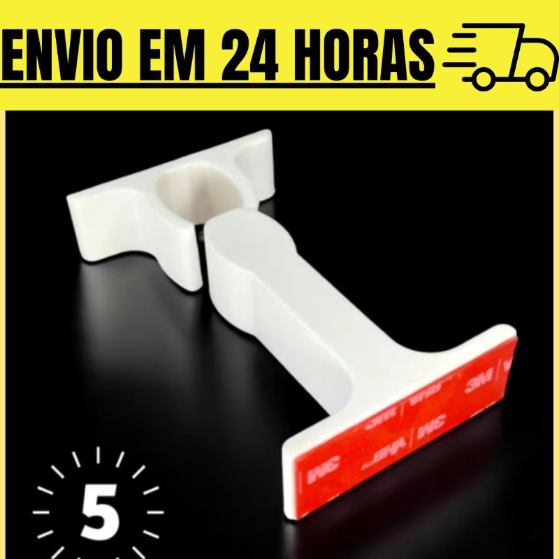 Fixador, Prendedor, Trava para Porta e Parede - Kit com 3 ou 5 pçs - EM DOIS TAMANHOS - Impressão 3D