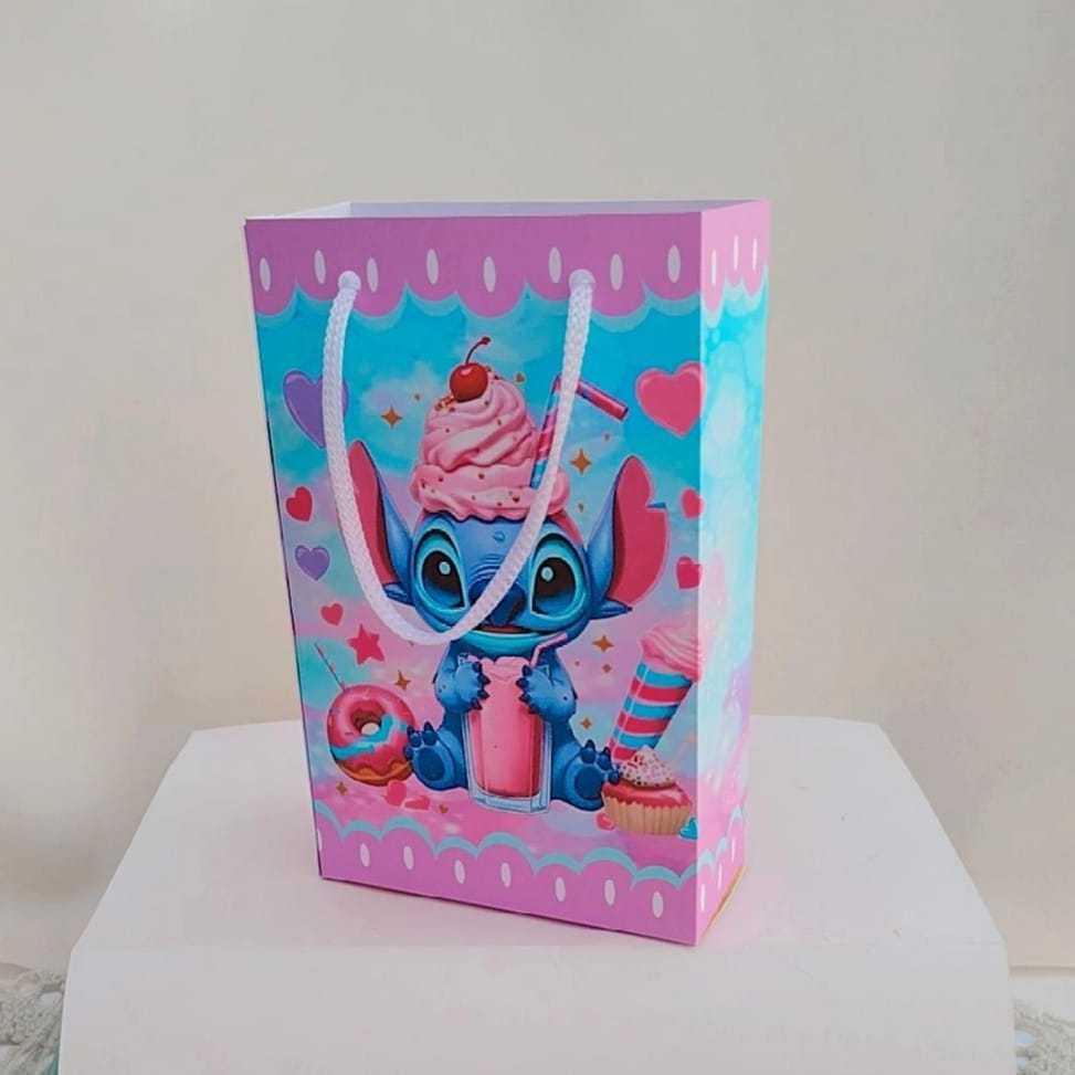 Kit Sacolinha Surpresa Personalizado STICHI DOCES Lembrancinhas Aniversário PEGUE E MONTE
