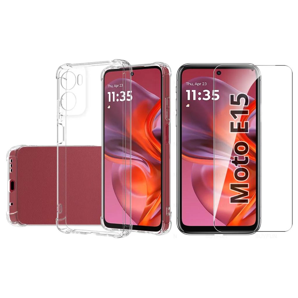 Capa Capinha Case e Película Vidro 3D para Motorola Moto E15 6.67"