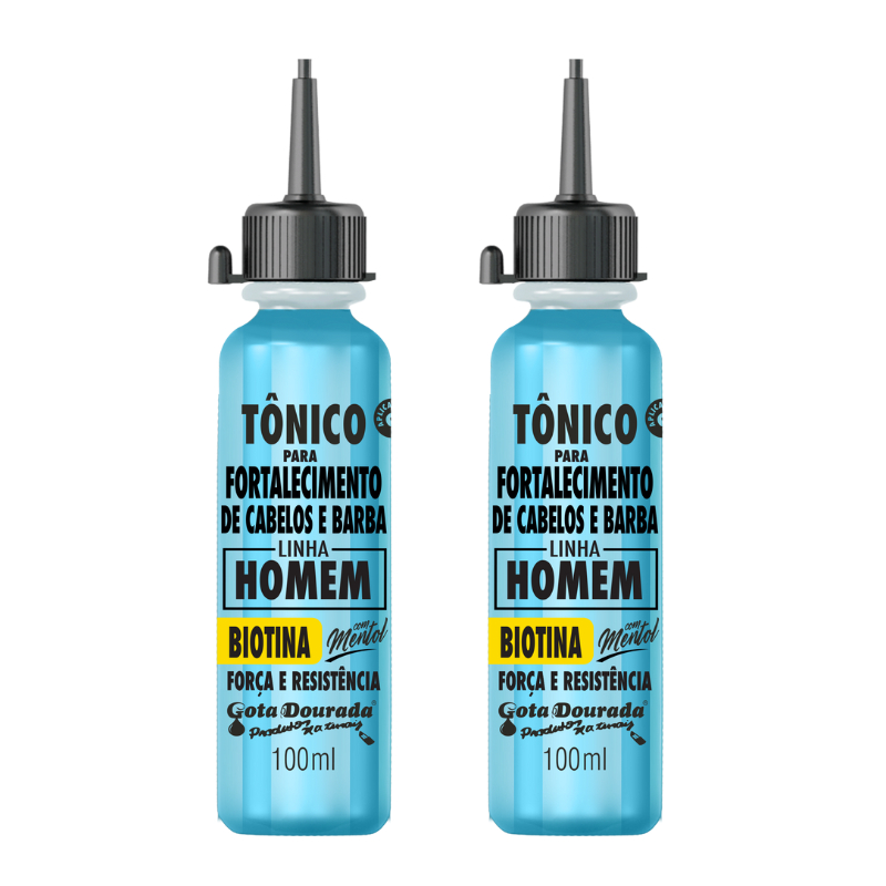 Kit 2 Tônicos Capilares Gota Dourada -  Fortalecimento de Cabelos - Homem em Oferta na Shopee