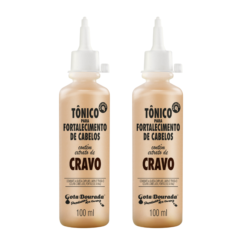 Kit 2 Tônicos Capilares Gota Dourada -  Fortalecimento de Cabelos - Cravo em Oferta na Shopee