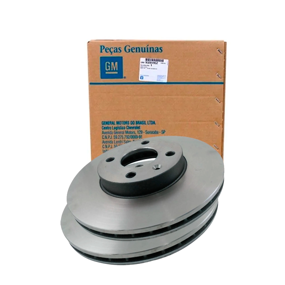 Par Disco Freio Ventilado Novo Onix 1.0 Hatch Sedan 26259014 Peças Genuínas GM