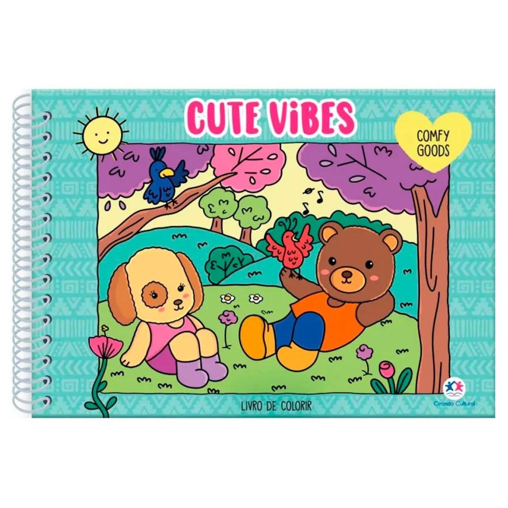 Livro de Colorir - Cute Vibes Comfy and Cozy - Capa Dura em Oferta na Shopee