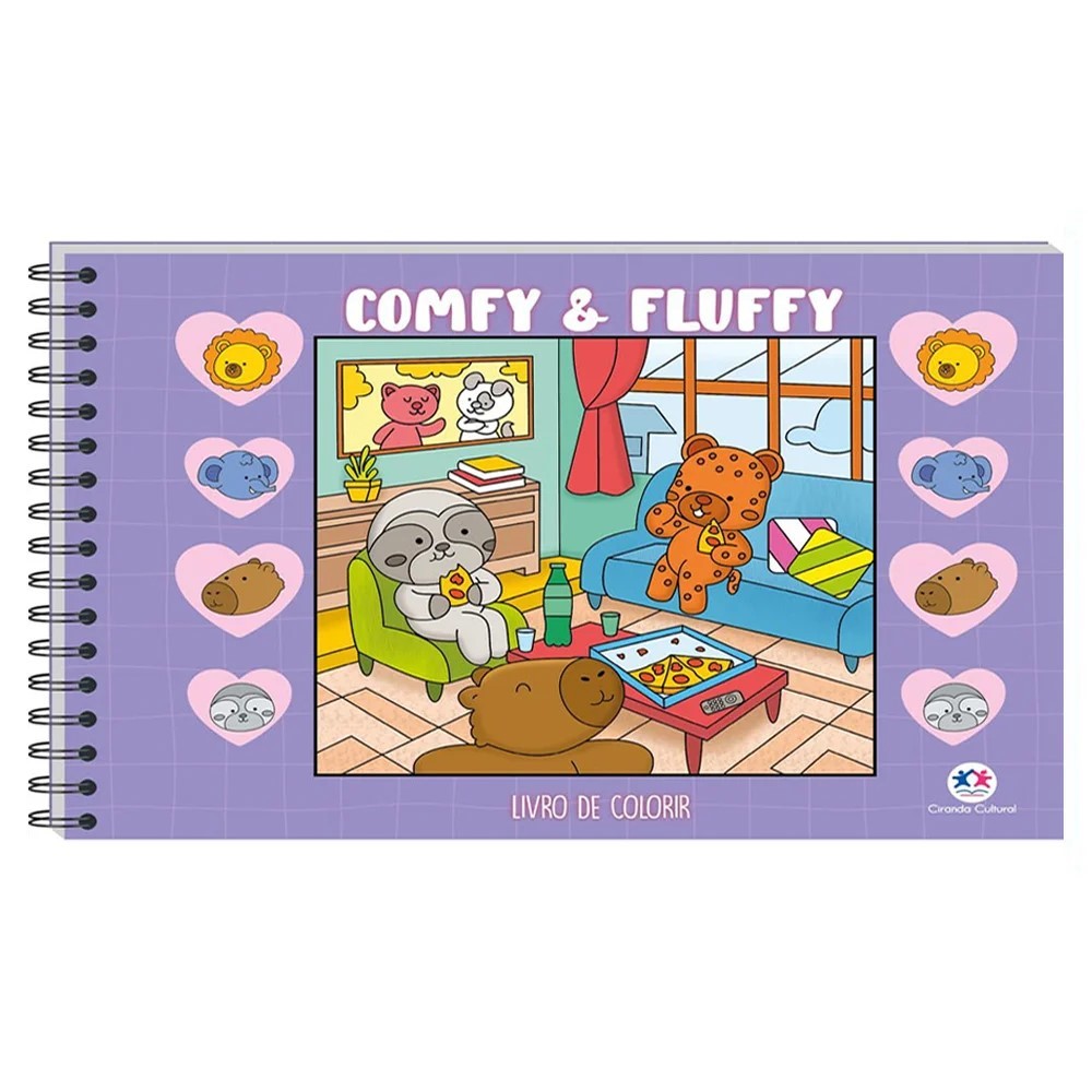 Livro de Colorir - Comfy and Fluffy Roxa - Capa Dura em Oferta na Shopee