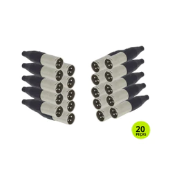 Kit 20 Conectores Cannon Macho Santo Angelo Xlr Sa2x Preto