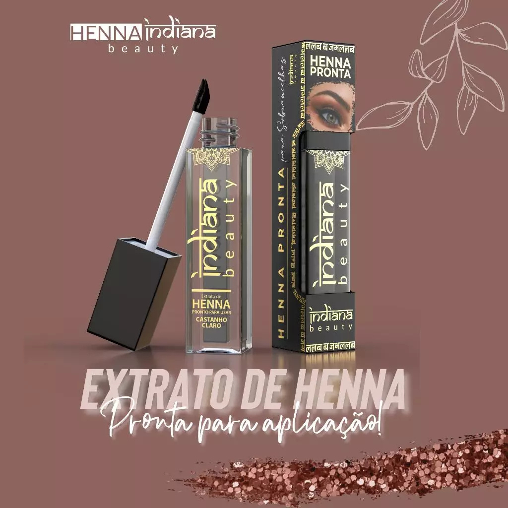 Henna Sobrancelhas Pronta Profissional Indiana Beauty 4,5g Extrato de Henna Sombrancelhas