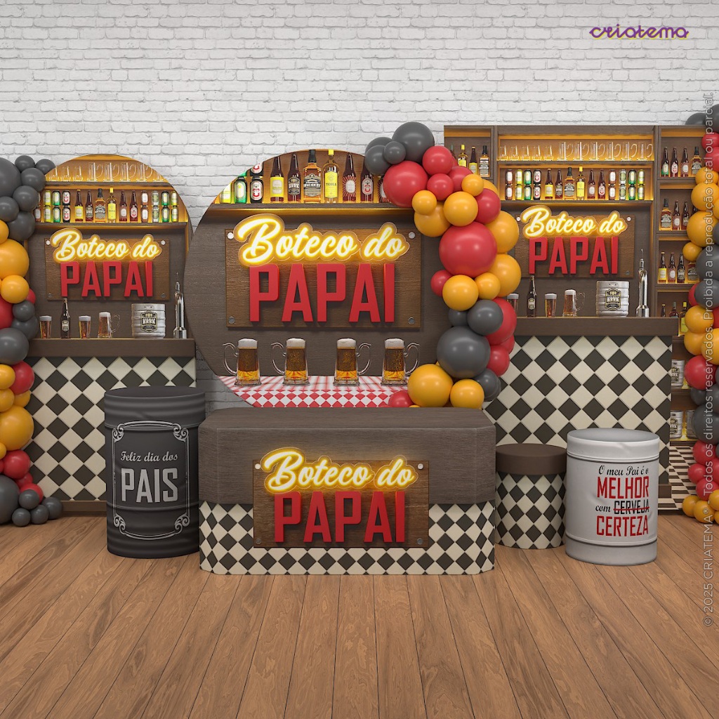 Capa e Painel de Festa Dia dos Pais Boteco Sublimado Veste Fácil - Decoração Dia dos Pais em Oferta na Shopee