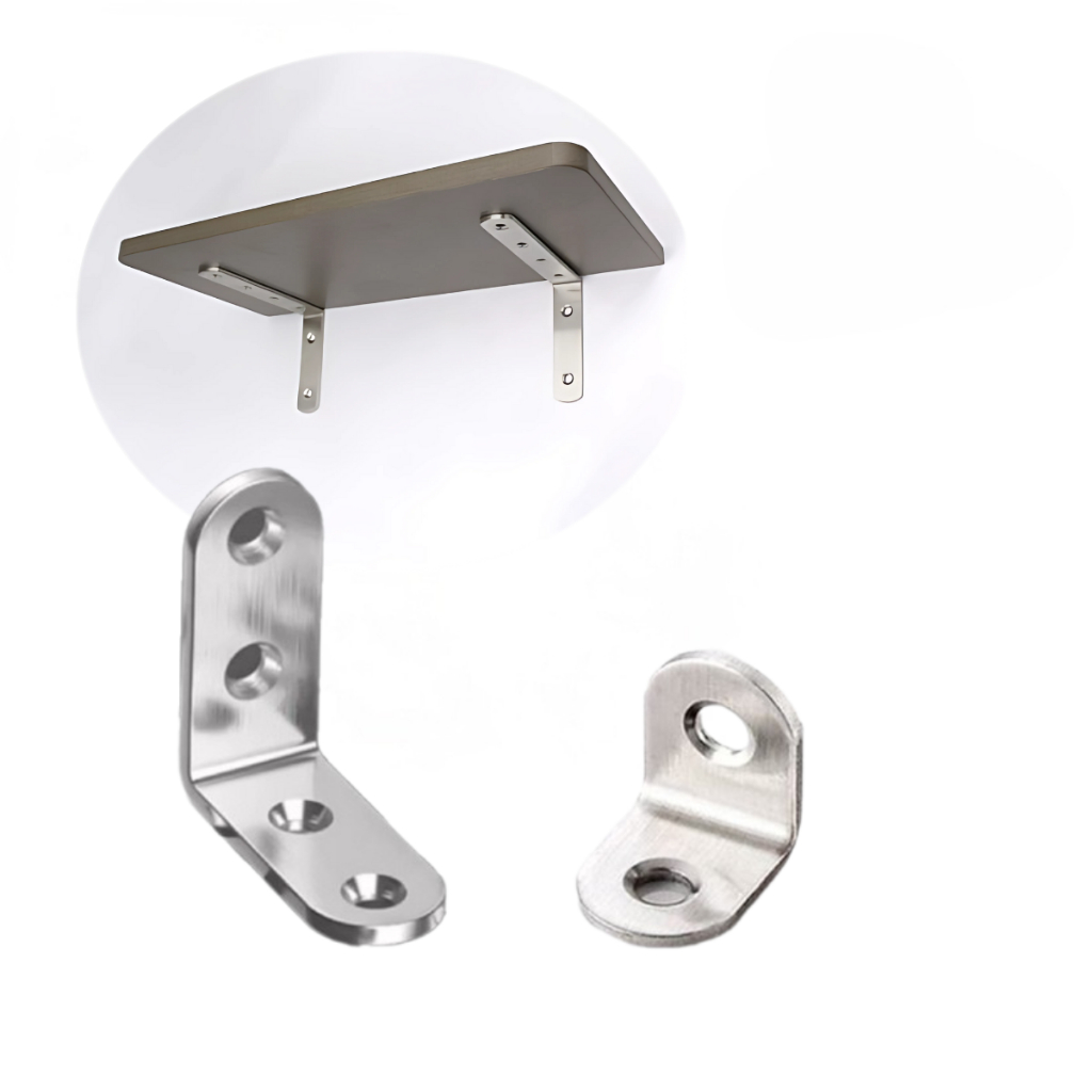 Kit 30-100 Cantoneira em L 90° Aço Inoxidável Móvel Prateleira Estrutura 20x20mm  40x40mm MEGA