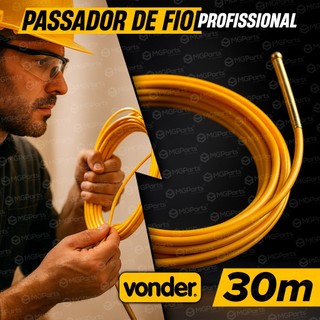 Passador de Fio 30m Vonder Com Alma de Aço Profissional Guia Passa Fio Sonda Para Cabos Elétricos