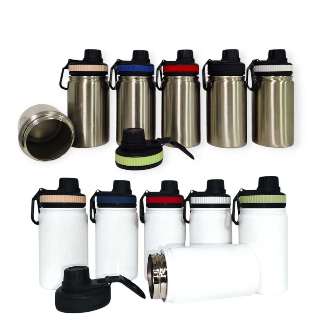 GARRAFA AÇO SUBLIMAÇÃO 500ML/600ml- branco/ prata em Oferta na Shopee