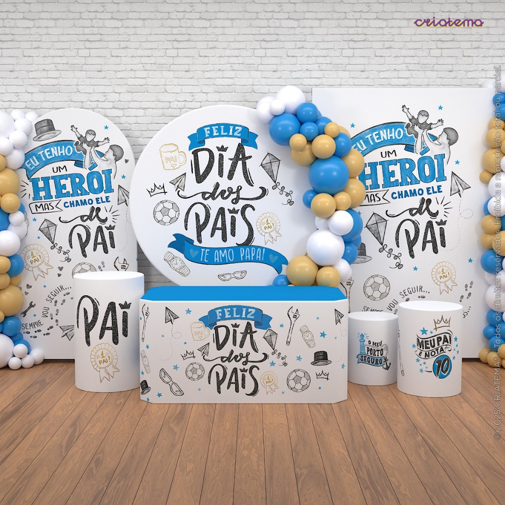 Capa e Painel de Festa Dia dos Pais Sublimado Veste Fácil - Decoração Dia dos Pais em Oferta na Shopee