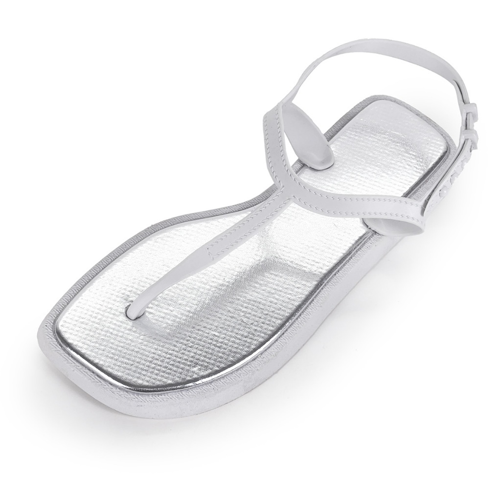 Rasteira Feminina Com Palmilha Confort Metalizada Leve Macia Confortável Casual Moderna Fashion