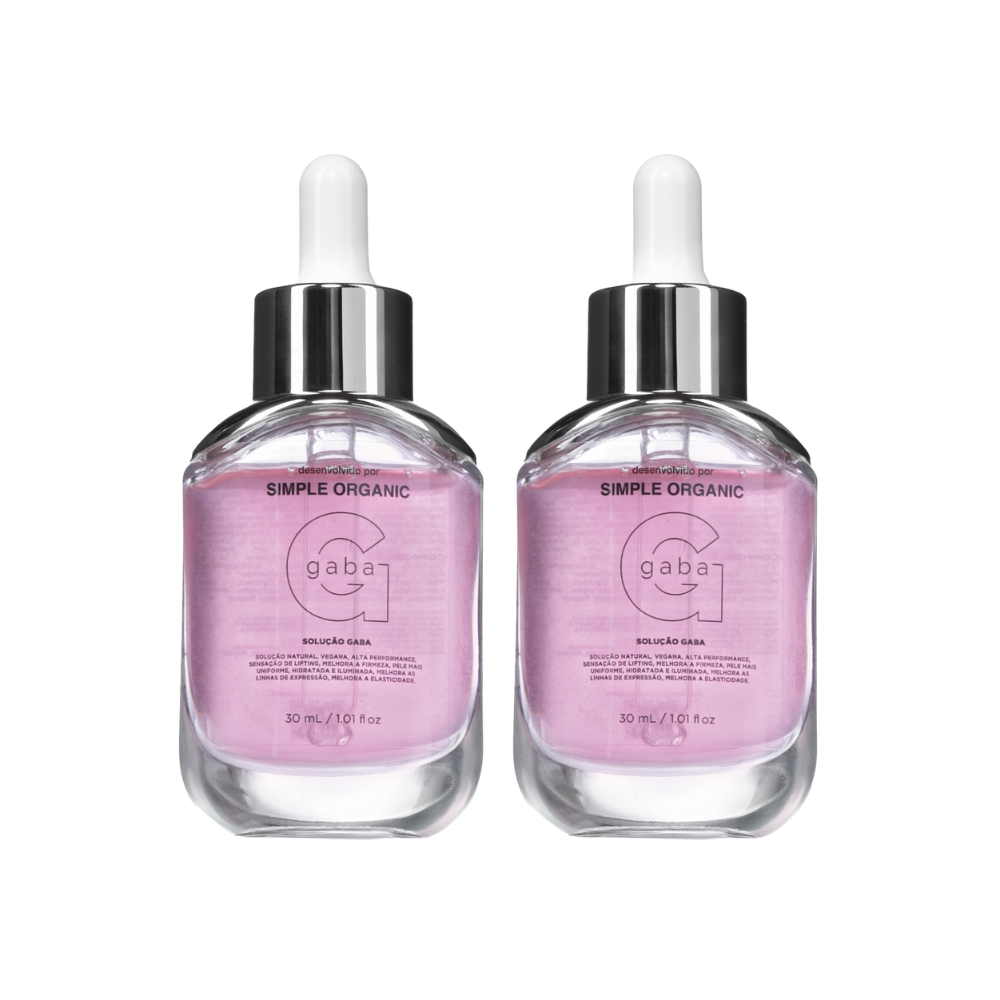 Kit 2 Sérum Efeito Lifting Hidrata Solução Gaba Colágeno Skin Care Simple Organic