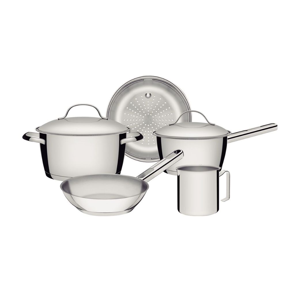 Jogo Panelas Tramontina 5 Pecas Aco Inox Allegra Inducao 65660280