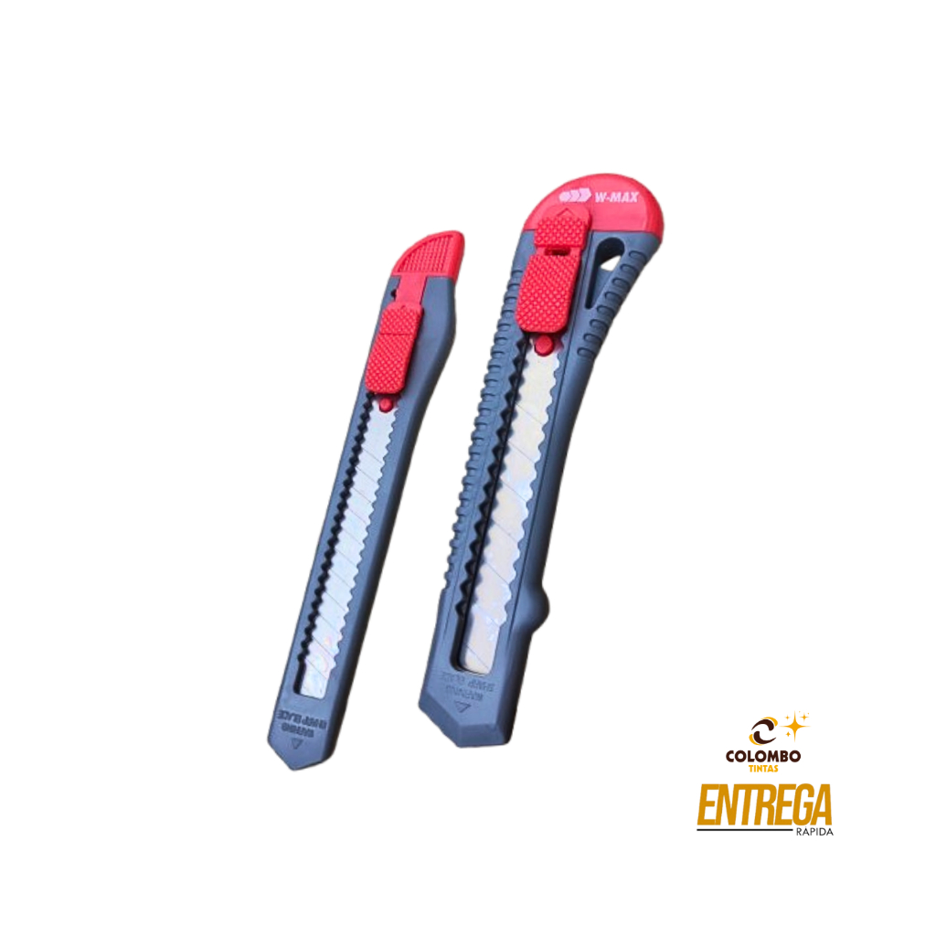 Estilete Profissional W-MAX 9mm ou 18mm + 10 Lâminas de Reposição – Qualidade Wurth