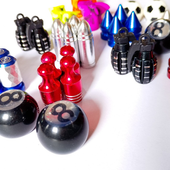 Tampa Bico Pneu Metal e plástico Tampa de Válvula Pino Roda para Moto Bike Bicicleta Carro Mobilete em Oferta na Shopee