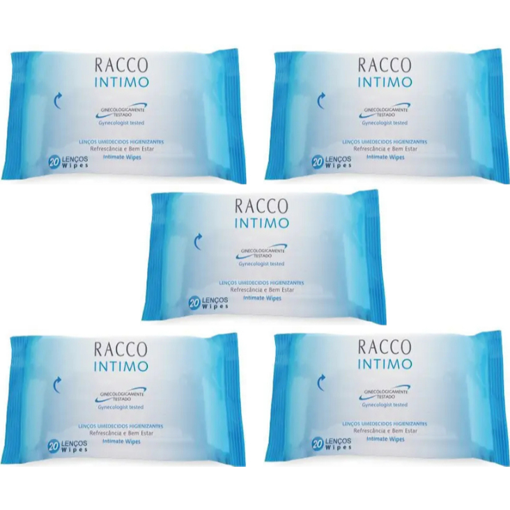Lenço Intimo Racco pacote com 20 (KIT C/05 PACOTES)