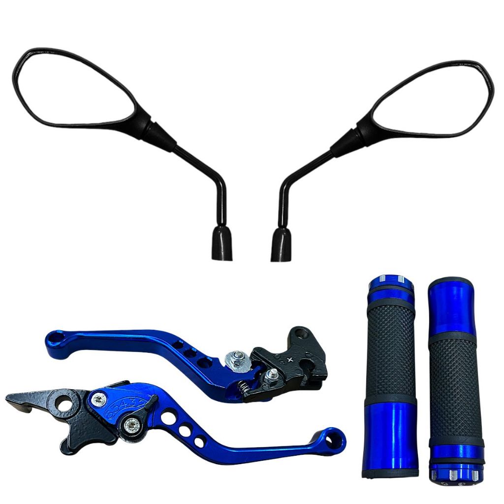 Kit Par Retrovisor + Manete + Manopla Saturno Yamaha Xtz 250 Lander Freio A Disco