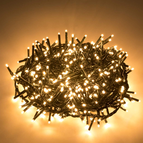CORDÃO DE LED PISCA PISCA 100LEDS 10 METROS USO EXTERNO BRANCO QUENTE