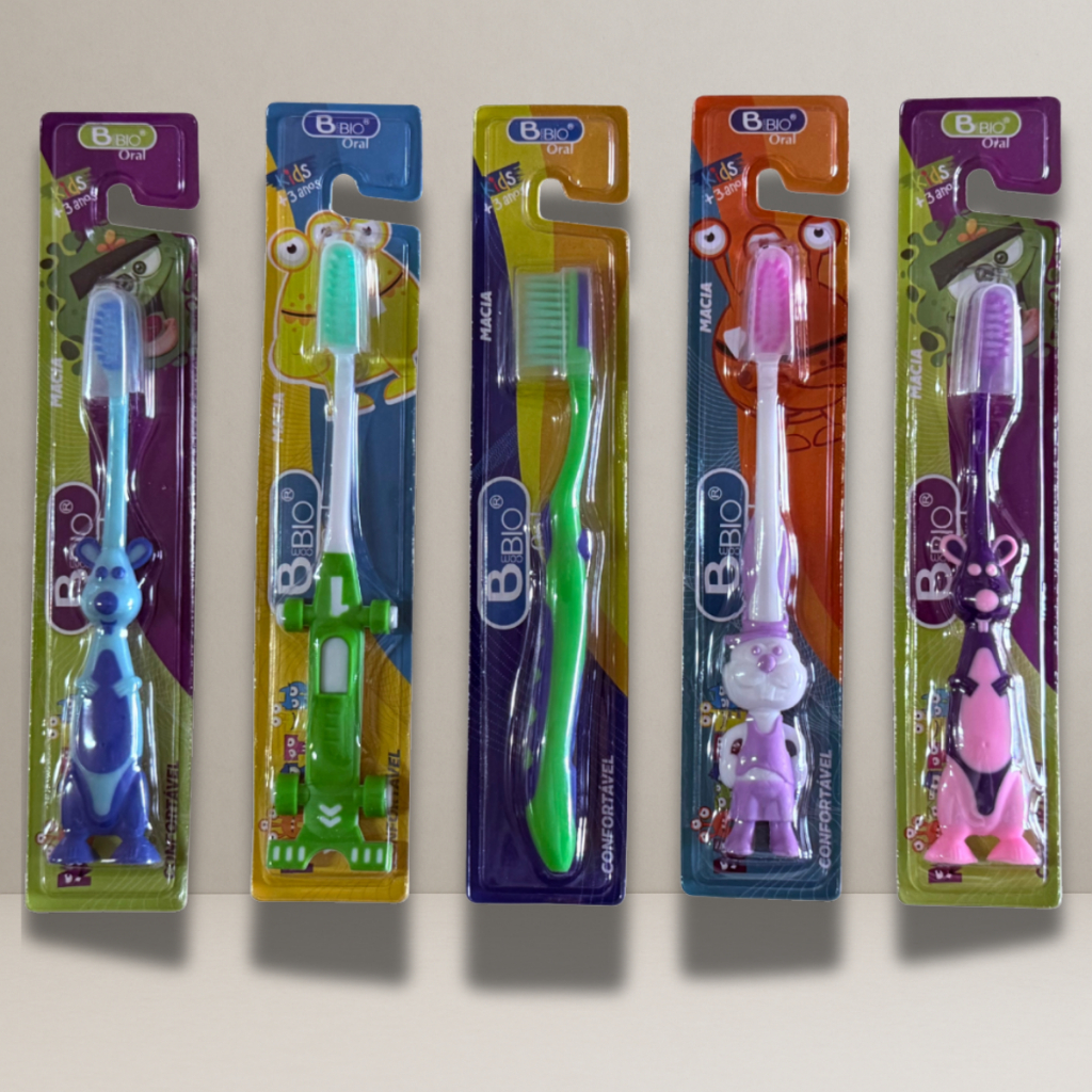 Kit 12/24/36/48 Escovas De Dente Infantil Macia Com Protetor de Cerdas