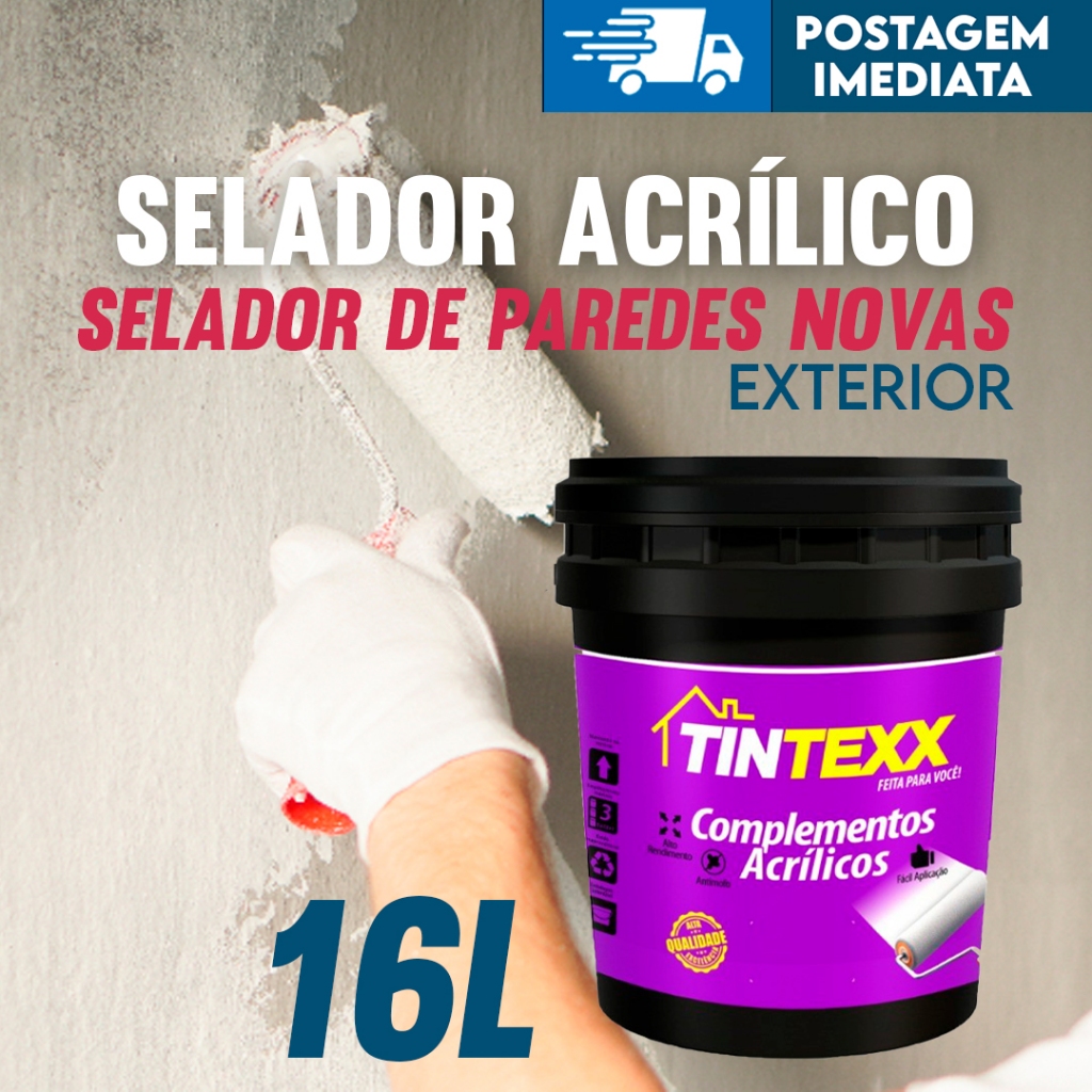 Seladora Acrílica EXTERNO 16L tintexx Impermeável Colortexx Acabamento Mate Branco em Oferta na Shopee