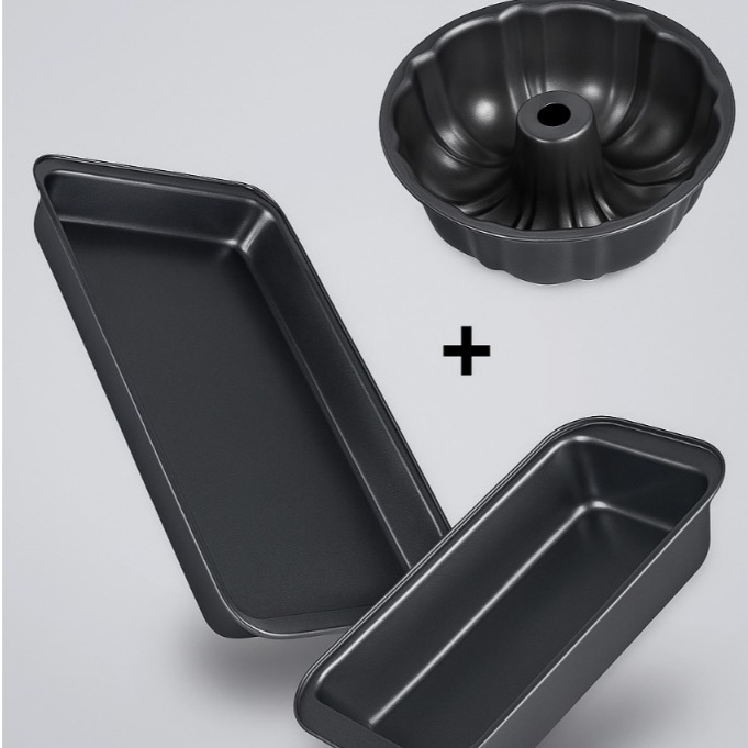 Kit 3 Assadeiras Formas Antiaderente Teflon Pretas Para Bolo Pão Pudim Leve Mais Por Menos em Oferta na Shopee