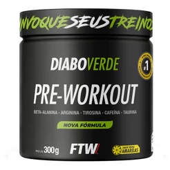 Kit 2x Pré-Treino Diabo Verde FTW 300g Cafeína e Aminoácidos | Energia Insana no Treino