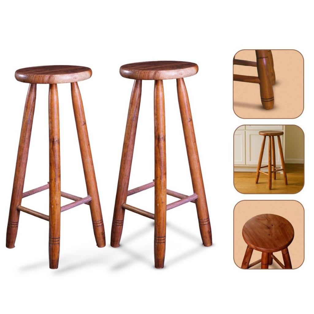 KIT 2 BANCO ALTO ENVERNIZADO 70CM ALTURA BANCO ALTO DE MADEIRA BANQUETA BANCO RUSTICO BANCO PARA BAR em Oferta na Shopee