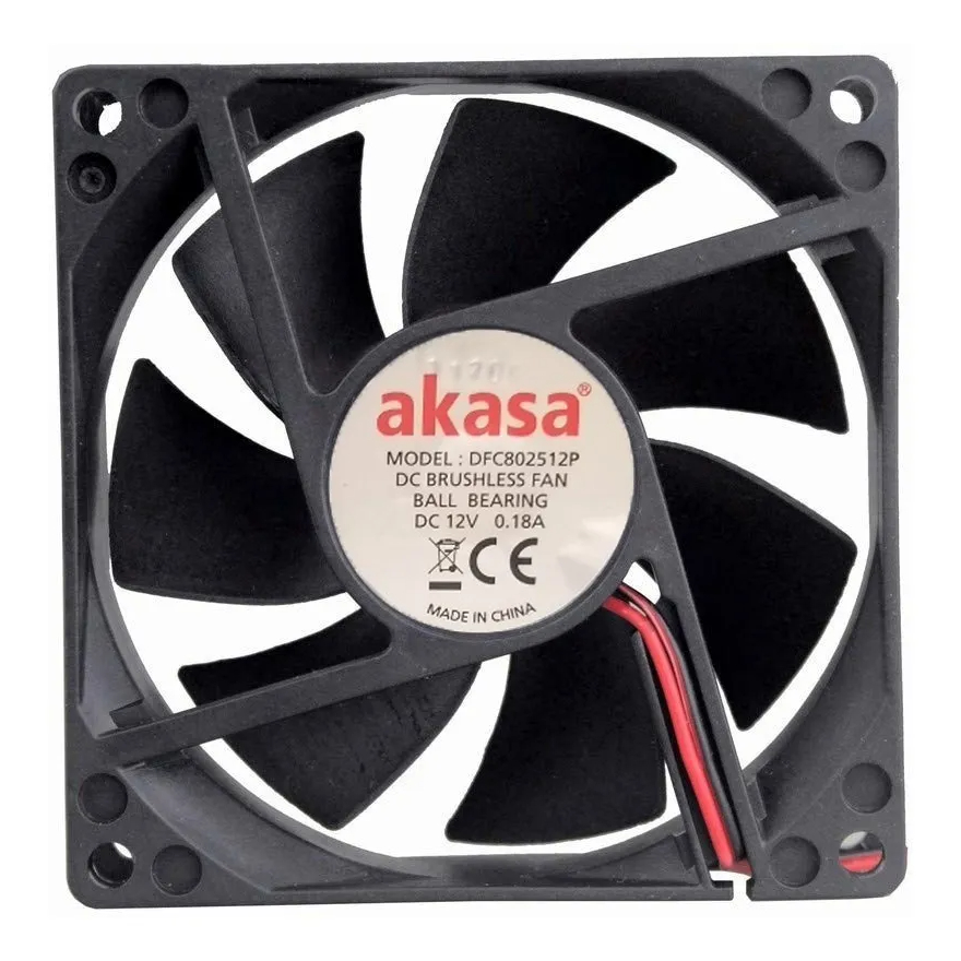 Cooler 80mm/90mm Para Gabinete 12v 4 Pinos Computador Akasa Pc Dfc802512p em Oferta na Shopee