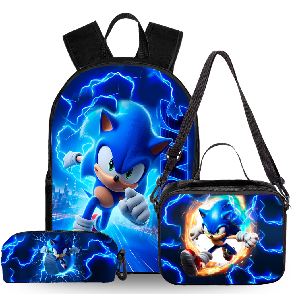 Kit Escolar Infantil Sonic Costura Reforçada e segura. em Oferta na Shopee