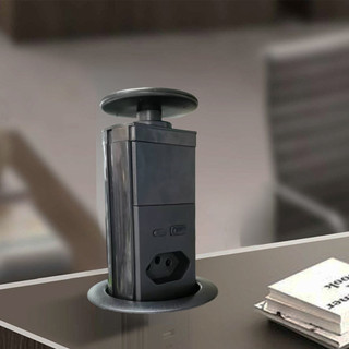 Tomada Mesa USB Tipo-C 3 Pinos Bivolt Carregamento Rápido Toque Proteção Escritório Casa UNIFY
