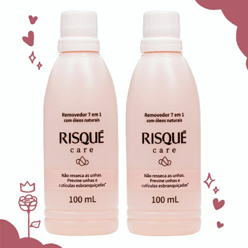 KIT 2 Unidades de Removedor de Esmalte 7 em 1 Hidratante 100ml - Risqué Care em Oferta na Shopee