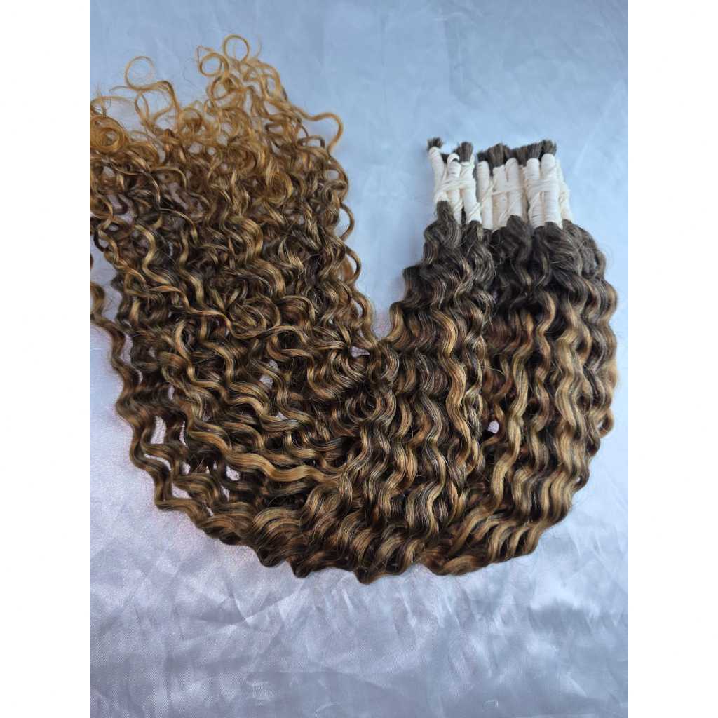 cabelo humano cacheado  morena iluminado  cacho caipira Viatnã 65cm 100gm vc loiro mel