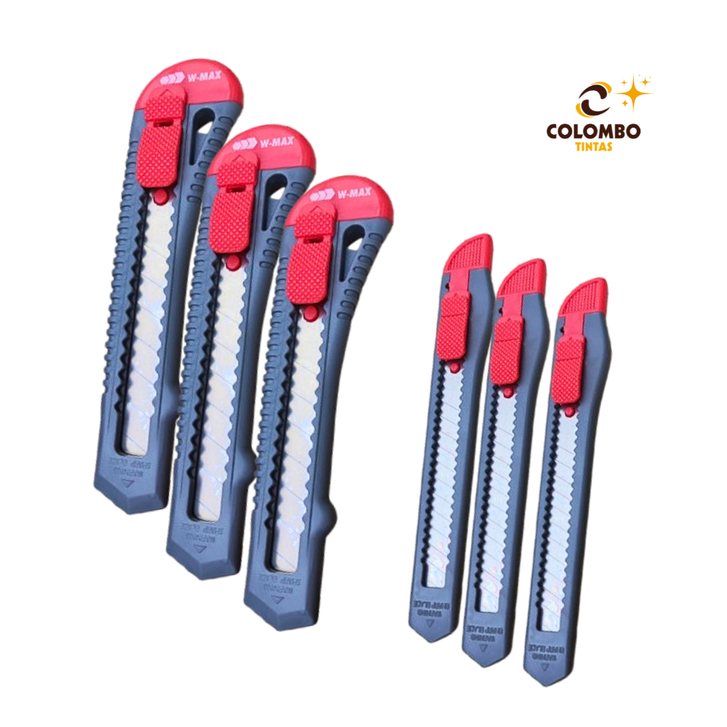 Estilete Profissional 9mm ou 18mm com 10 Lâminas – Corte Preciso com Qualidade Wurth