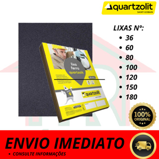 Lixa para Ferro Quartzolit G. 36/60/80/100/120/150/180 Kit c/ 3 ou 5 Unidades em Oferta na Shopee