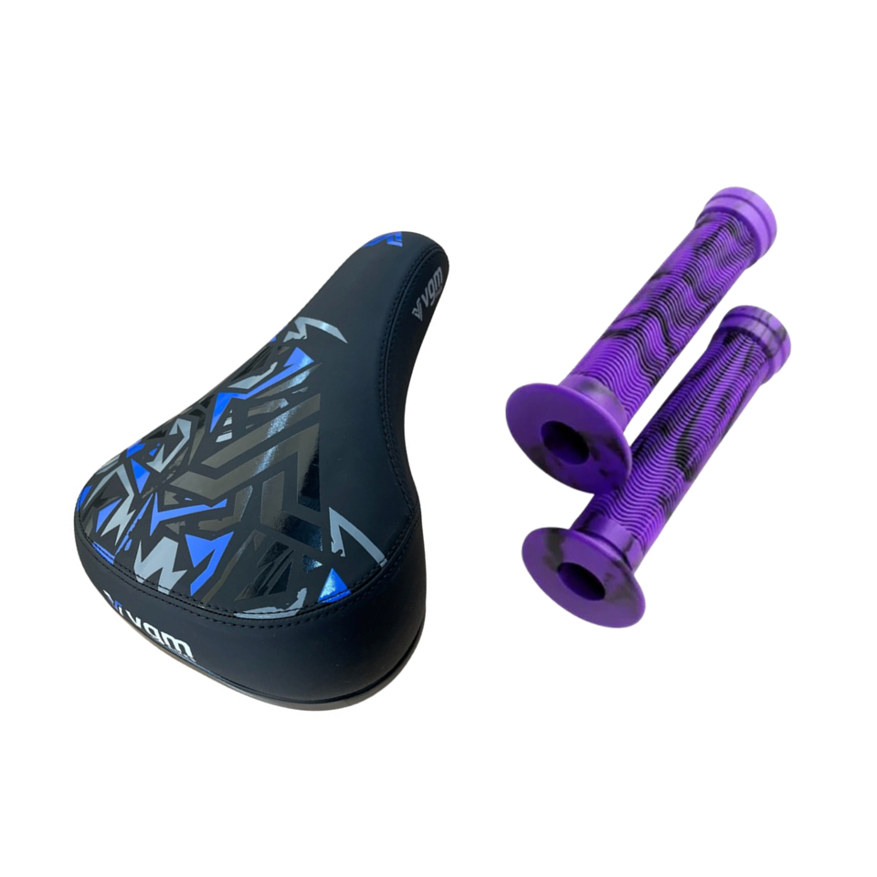 Kit Selim Banco Bike Dirt Bmx Wheeling Vgm Courvin Tipo Gios Colorido e  Manopla Colorido