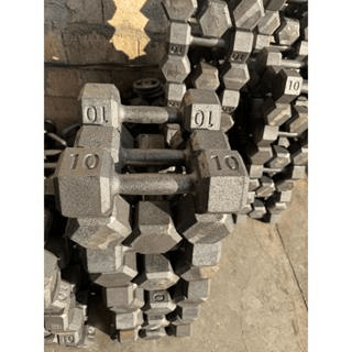 Halter 10kg Peso Academia Sextavado sem Revestimento 1un Fitness Academia Treino em Oferta na Shopee