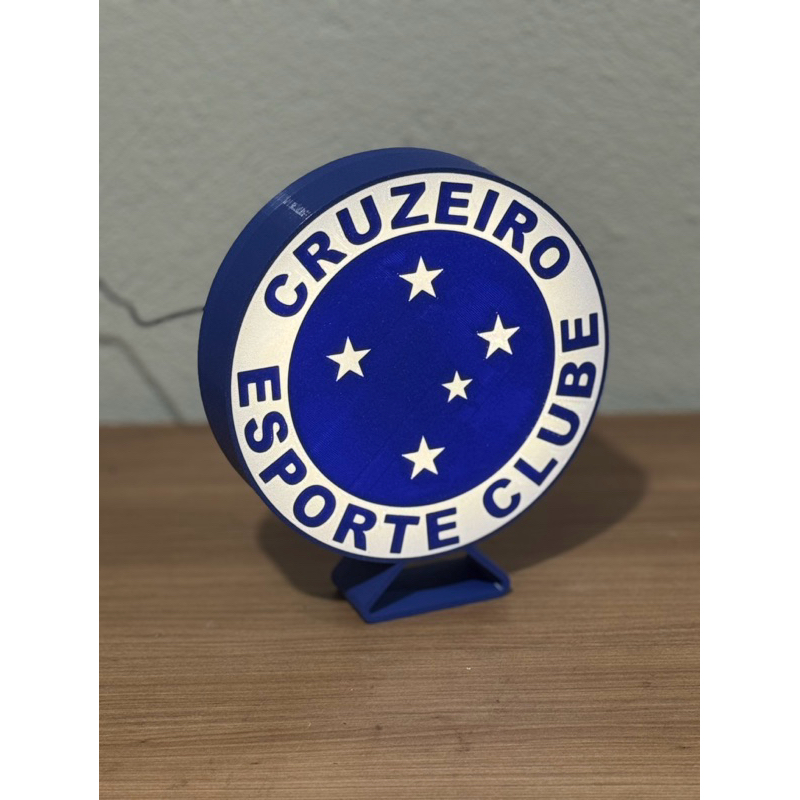 Luminária Cruzeiro Esporte Clube Cabuloso - Caixa de Luz Decoração Time Futebol