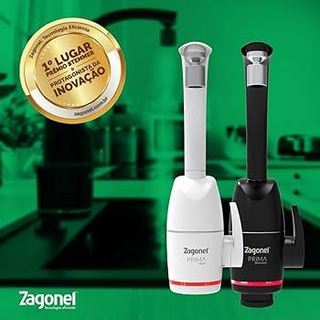 Torneira Elétrica Zagonel Prima Touch 5500W 220V Multitemperaturas Parede Ou Bancada Branca