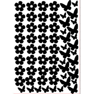 🦋 Kit 60 Adesivos Vinil Borboletas & Flores , flores, borboletas em Oferta na Shopee