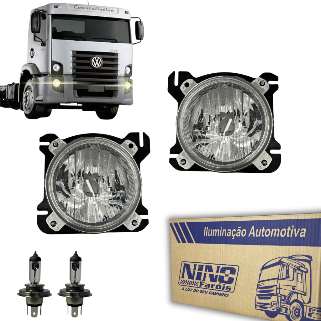Par Farol Vw Constellation 13180 15190 17280 24250 2428 2006 Em diante + Lâmpadas - NINO