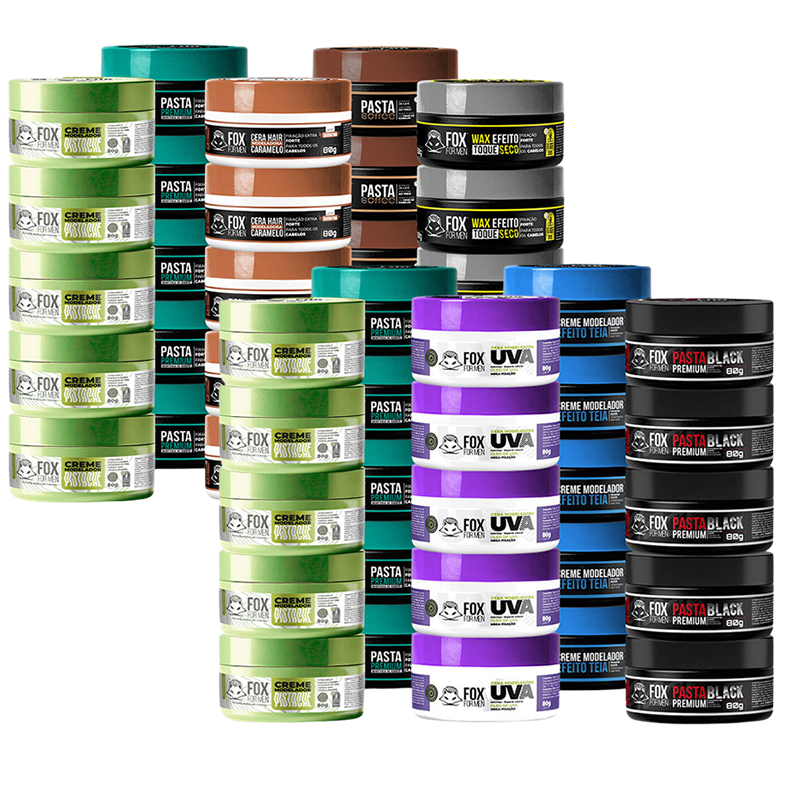 PASTA FOX FOR MEN 20 UNID 80GR - ESCOLHA SEU KIT DE CERAS FOX FOR MEN em Oferta na Shopee