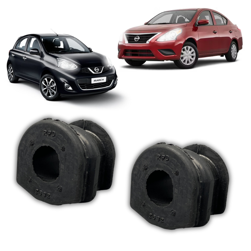 Par Bucha Barra Estabilizadora Dianteira para Nissan Versa March 2012/...