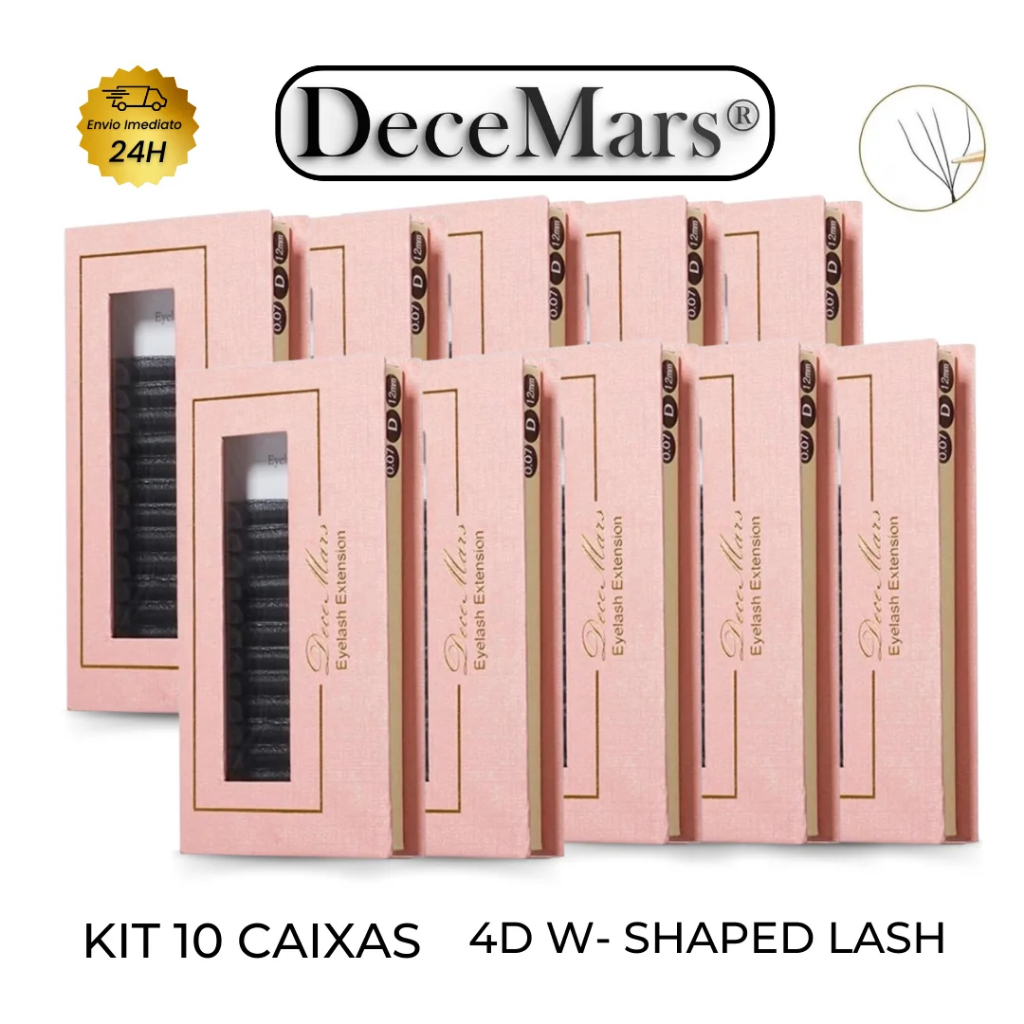 Kit 10 CAIXA Cílios Decemars Fio W 4D ENVIO IMEDIATO em Oferta na Shopee