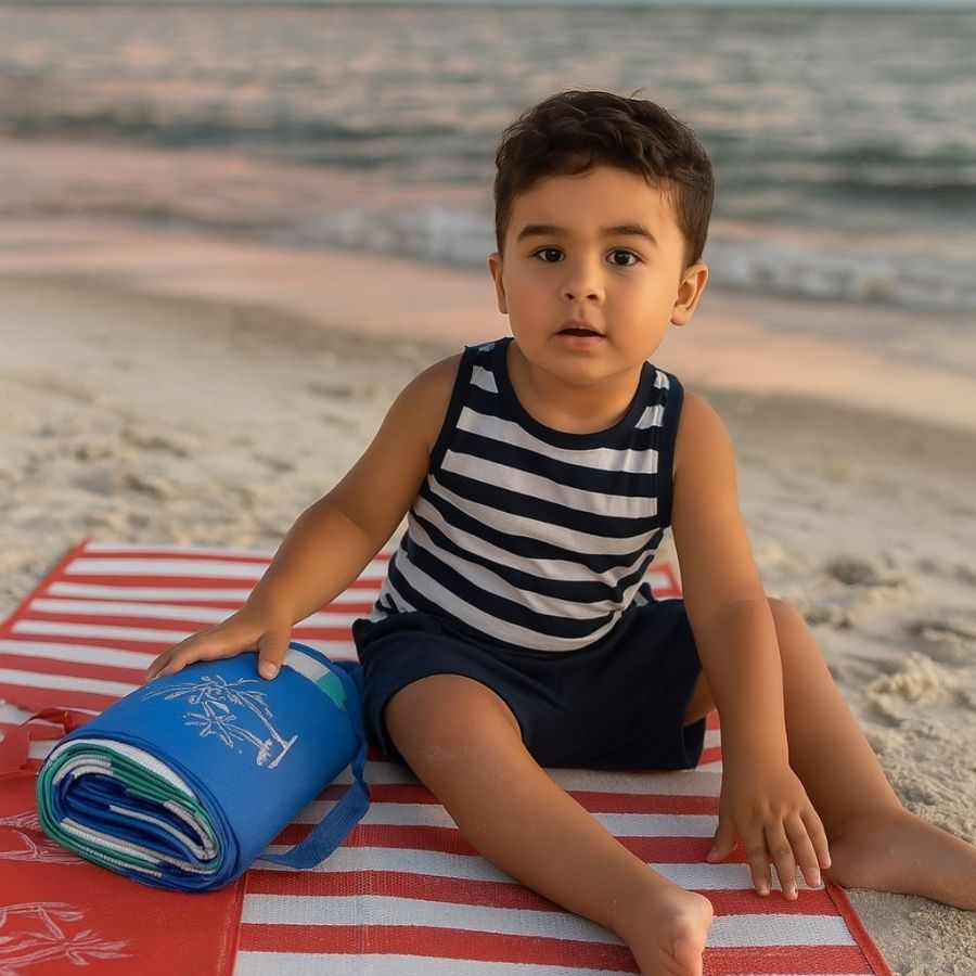 Esteira De Praia Dobrável Vira Uma Bolsinha 90 x 170cm