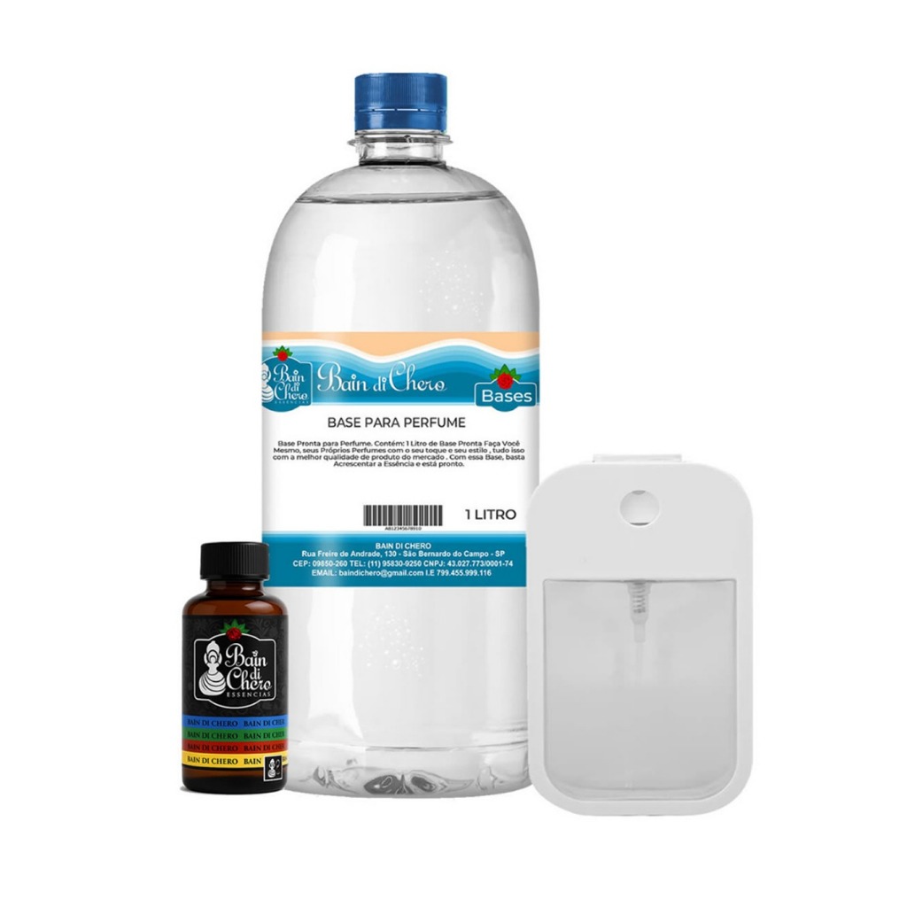 Kit Faça Seu Perfume Artesanal 10 Frascos Flat 45ml Pulverizador Base para Perfume e Essências Concentradas