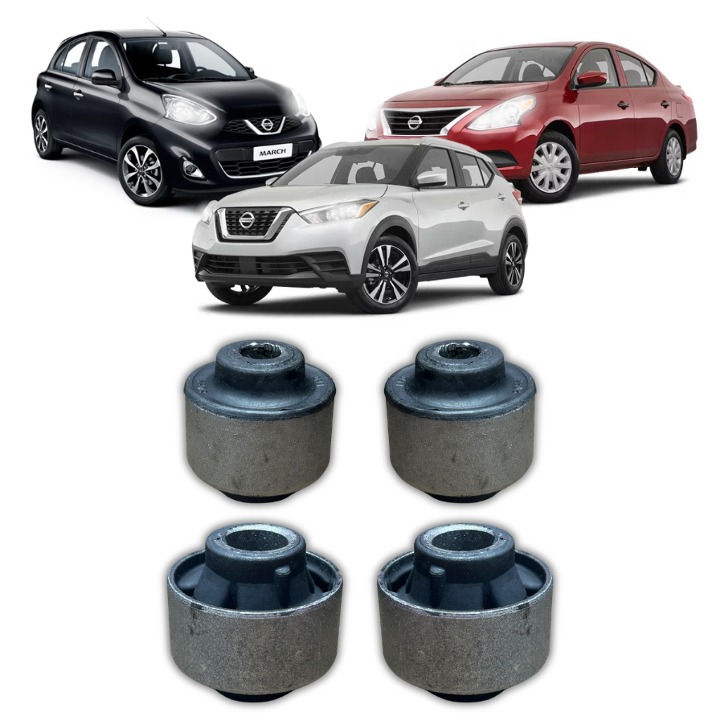 Kit 4 Bucha Bandeja Suspensão Dianteira para Nissan March Versa Kicks