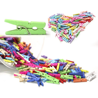 Kit Com 1000 Mini Pregadores De Madeira Colorido 2,5cm Varal Fotos Organizador Decorativo Artesanato em Oferta na Shopee