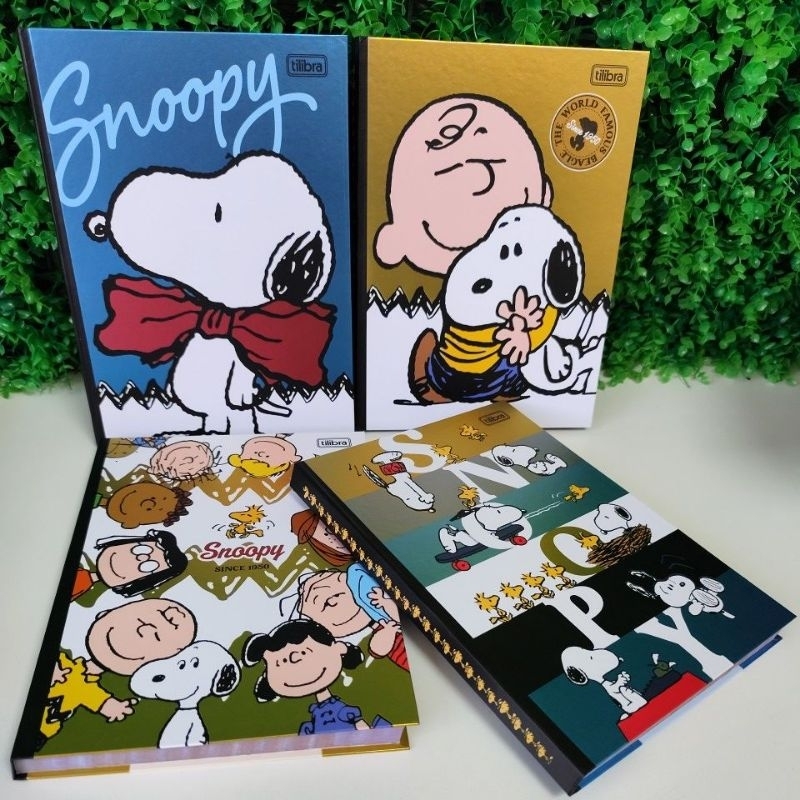 Caderno Brochura Snoopy  Capa Dura 160 Folhas Decoradas TILIBRA Material de Escolar Folhas...