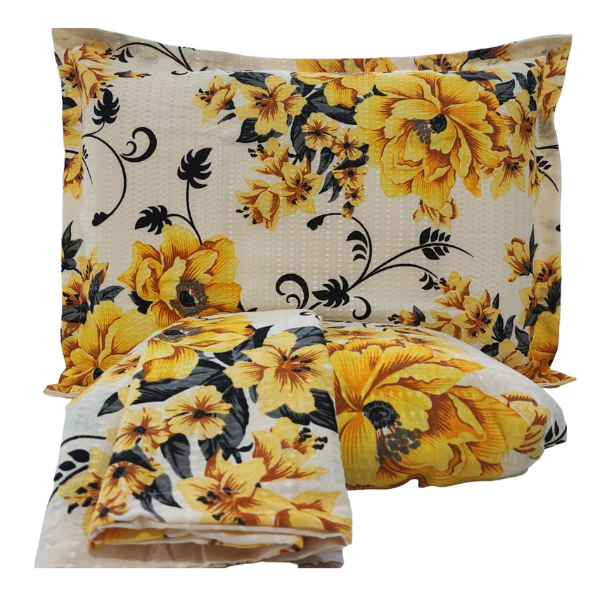 Cobre Leito Casal Padrão Piquet Algodão 3 Peças